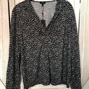 NWT Talbots Animal Print Knit Top